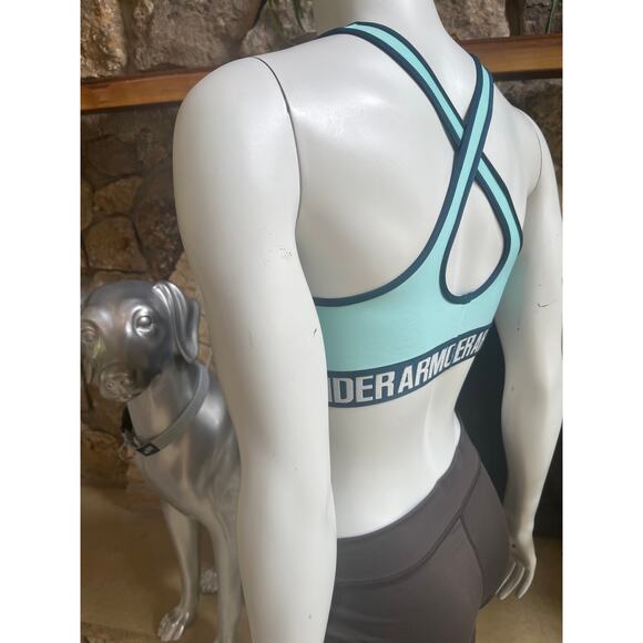 Under Armour Blue Compression Racerback Sports Bra Women's Size M - Picture 2 of 4